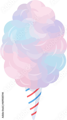 Simple Flat Design Pastel Cotton Candy Sweet Treat Illustration