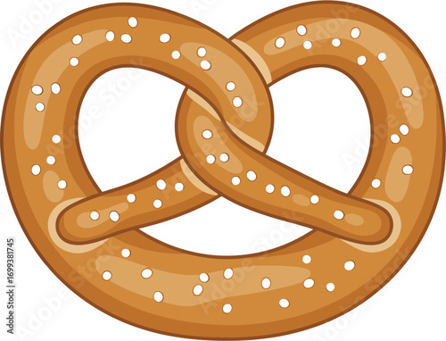 Simple Style Illustration of a Delicious Traditional Pretzel Snack Food