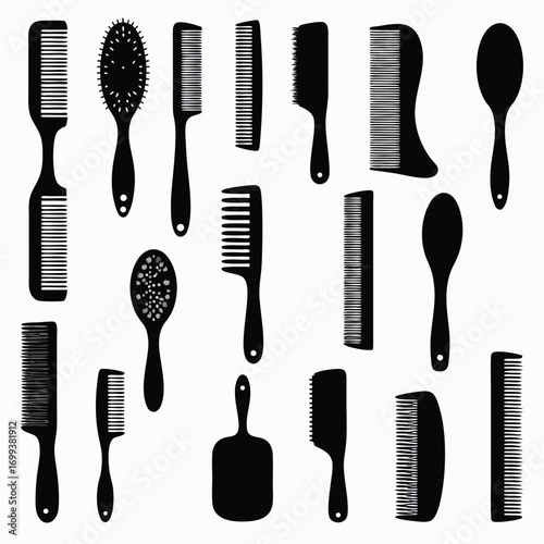 Hair Stylists Brushes Silhouette