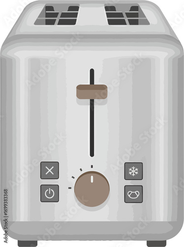 Modern Style Detailed Toaster Appliance Illustration For Culinary Needs