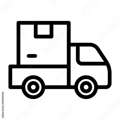 Delivery Truck Line Icon of Last-Mile Delivery Icon Set