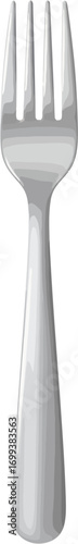Simple Realistic Metal Fork for Eating and Dining Purpose Illustration
