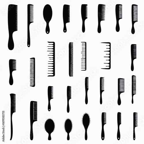 Hair Stylists Brushes Silhouette