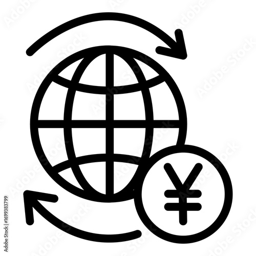 Global Currency Transfer Line Icon of Foreign Exchange (Forex) Icon Set