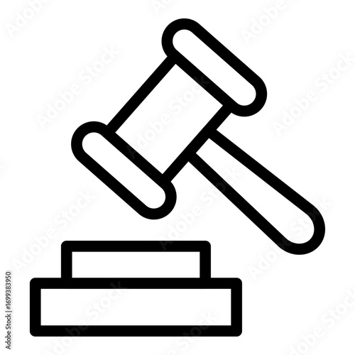 Legal Decision Line Icon of Financial Regulations Icon Set