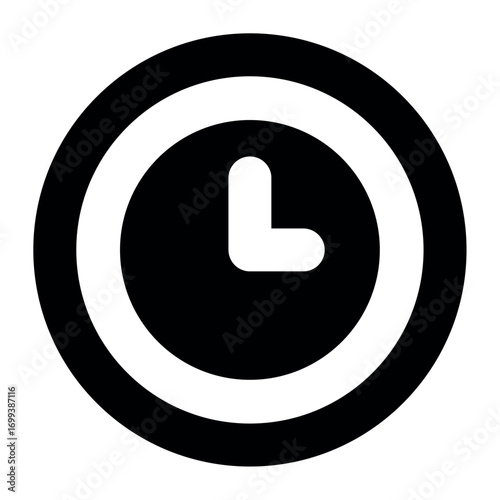 Flat Clock Time Icon Vector