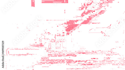 Cyberpunk Street Light Motion with VHS Effect and Pixel Elements. Techno glitch style backdrop. Glitched banner with TV noise, Glitch camera effect. TV scan line monitor. Data noise texture
