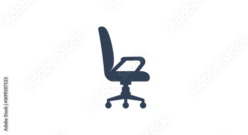 a modern office chair with wheels and adjustable armrests