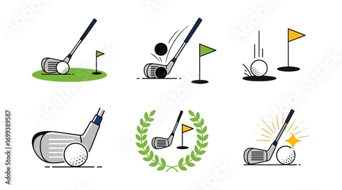 Golf club and ball graphics collection