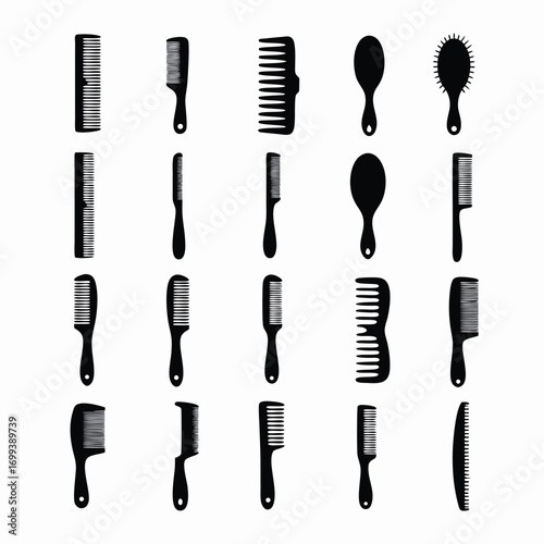Hair Stylists Brushes Silhouette