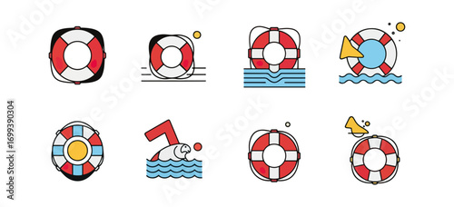 Lifeguard rings illustrations collection