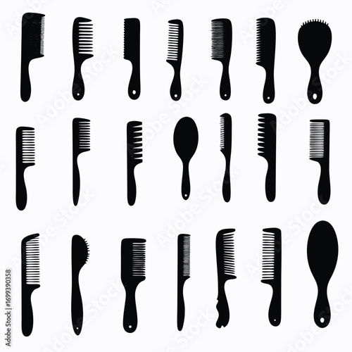 Hair Stylists Brushes Silhouette