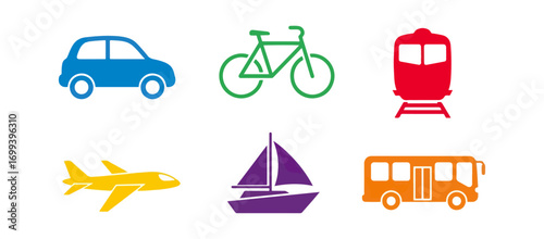 Transportation icons collection