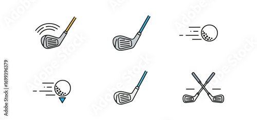 Golf clubs and ball illustration