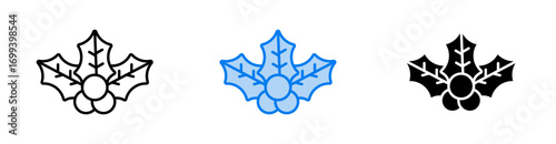 Mistletoe icon set multiple style collection