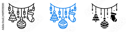 Ornament icon set multiple style collection