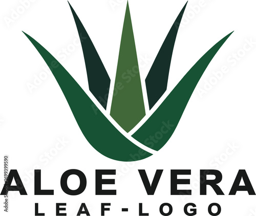 Aloe Vera Leaf Logo Design:  A Modern, Stylized Vector Graphic