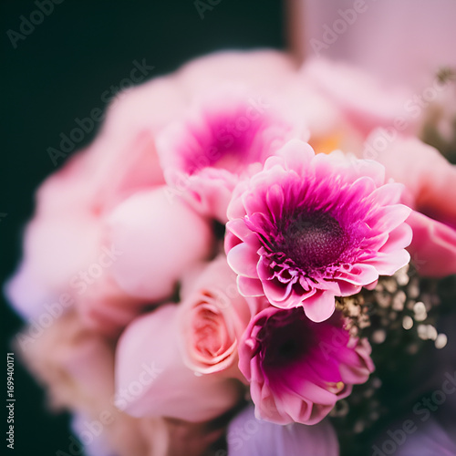 Seamless Floral Pattern with Pink and Red Flowers
