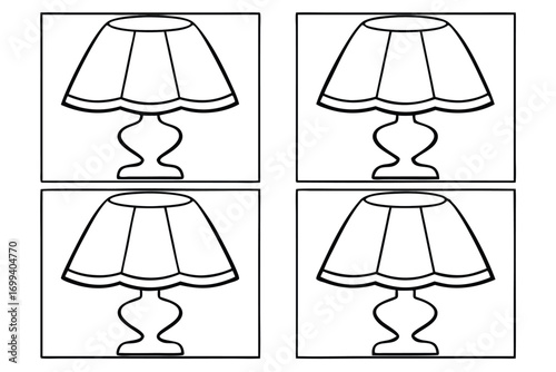 Four table lamps line art desk lamp lighting