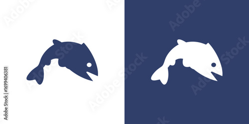 Fish icon logo silhouette isolated graphic