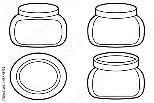 Minimalist jars and container outlines hand drawn