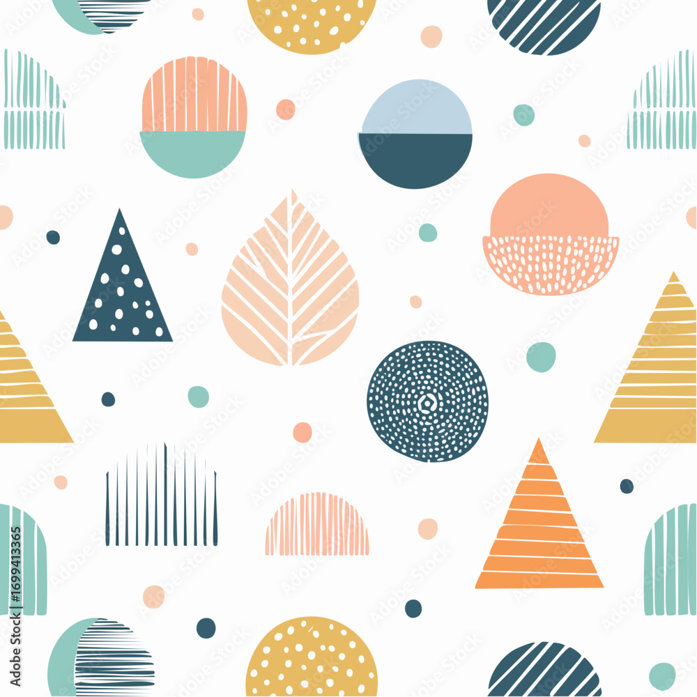 Fototapeta premium Geometric shapes background in flat design 4