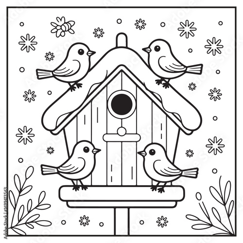 Winter Scenes Coloring Pages