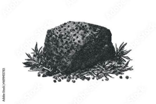 Textured food item with herbs and peppercorns on transparent background. Vector hand drawn illustration