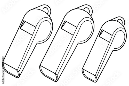 Three whistles object sport