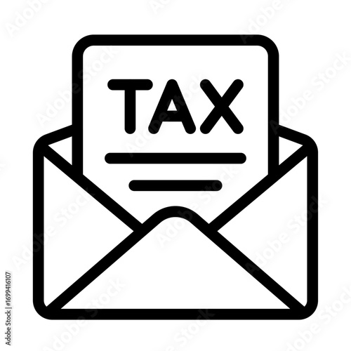 Taxation Line Icon of Taxation Icon Set
