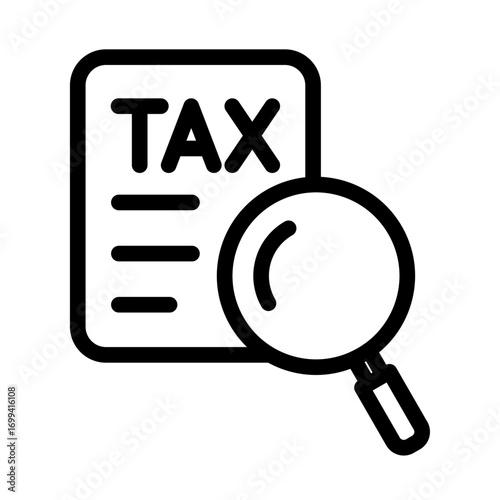 Taxation Line Icon of Taxation Icon Set
