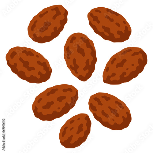 Gebrannte Mandeln Germany sweet almond flat color vector illustration template design