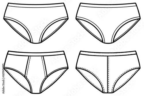 Underwear designs line drawings briefs undergarments