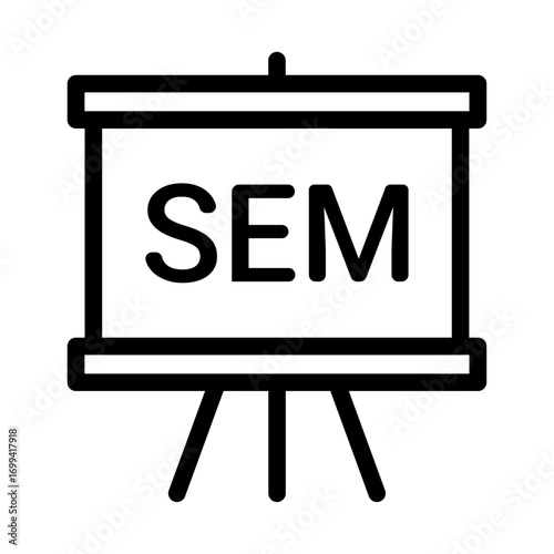 Search Engine Marketing (SEM) Line Icon of Search Engine Marketing (SEM) Icon Set