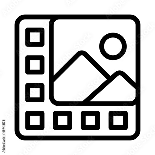 Video Editing Line Icon of Video Editing Icon Set