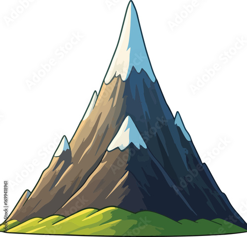 Snowy Mountain Peak Icon Representing Nature Adventure Exploration And Landscape