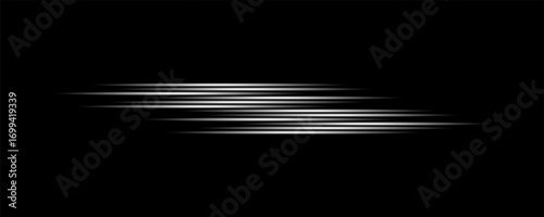 Colorful light trails, long time exposure motion blur effect. Red and blue glowing neon lights lines. Red blue special effect, speed police line. Magic of moving fast lines. Vector Illustration