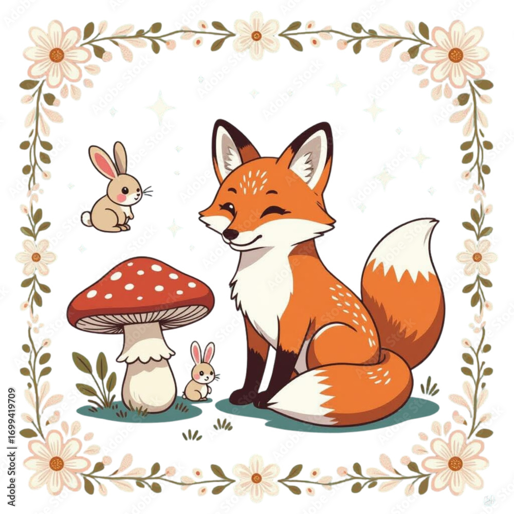 Fototapeta premium A cute vector cartoon animal collection, perfect for a funny Christmas holiday design