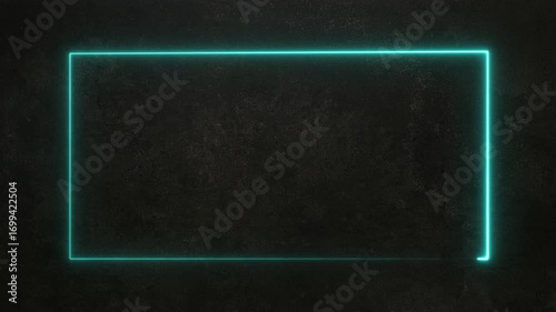 Neon Frame Rectangle Light Loop Background