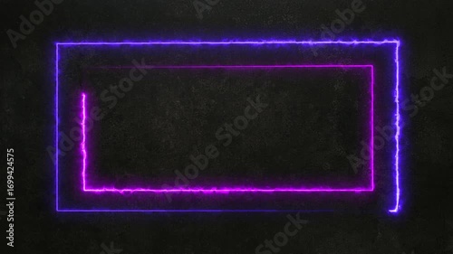 Animated Neon Glowing Rectangles Abstract Background Loop
