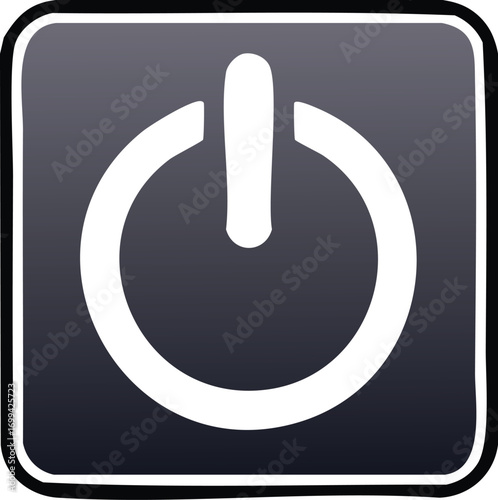White power symbol inside a square with rounded corners and a gradient background.