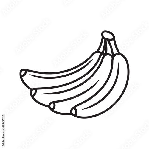 A Bunch of Bananas Line Art Depicting a Healthy and Delicious Fruit Cluster with a Playful Design