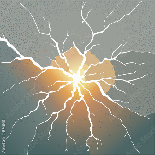 light through the cracks vector illustration for healing breakthroughs and empowerment campaigns