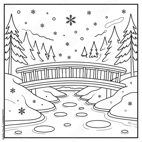 Winter Scenes Coloring Pages