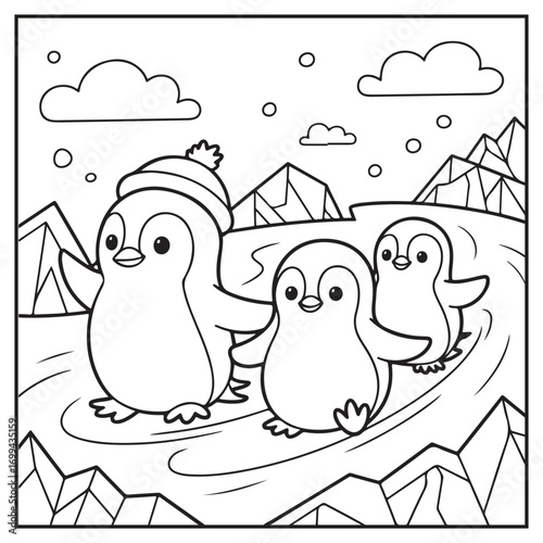 Winter Scenes Coloring Pages