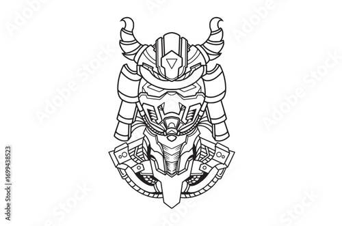Hand drawing illustration of Robot ,suitable for children to color