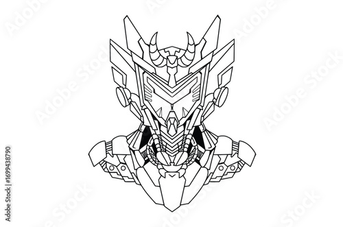 Hand drawing illustration of Robot ,suitable for children to color