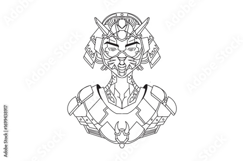 Hand drawing illustration of Robot ,suitable for children to color