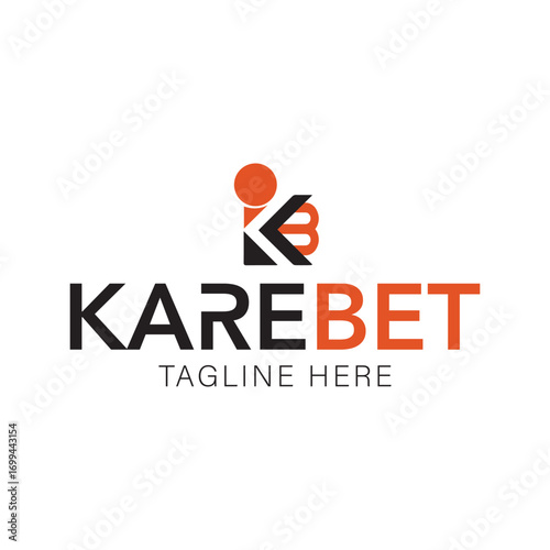 Karebet logo design, modern monogram branding identity, professional business emblem, minimalist vector template