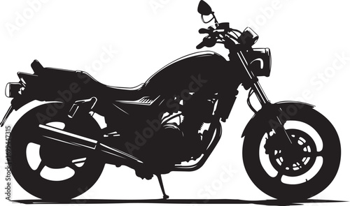 Vector art of silhouette of a motorcycle, a classic vehicle design
